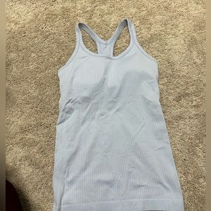 Lululemon tank with built in bra size 4 periwinkle blue worn once